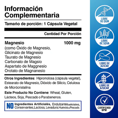 Magnesium Complex 8 EN 1 / 90 capsulas -Últimas 7 Unidades 🔥